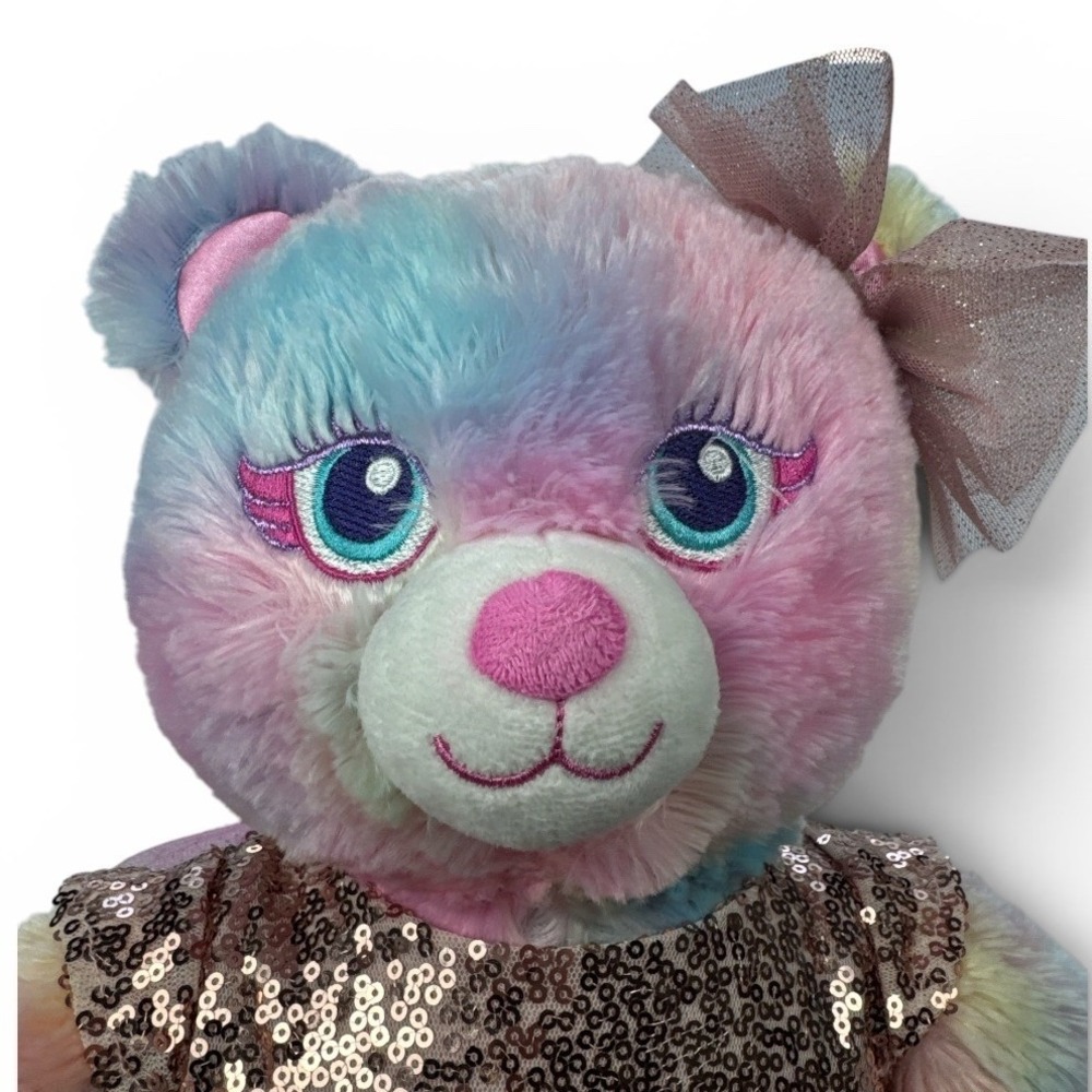 Build-A-Bear Fairy Friend Pastel Rainbow Bear Plush 16" Wings Dress Outfit - Picture 4 of 6